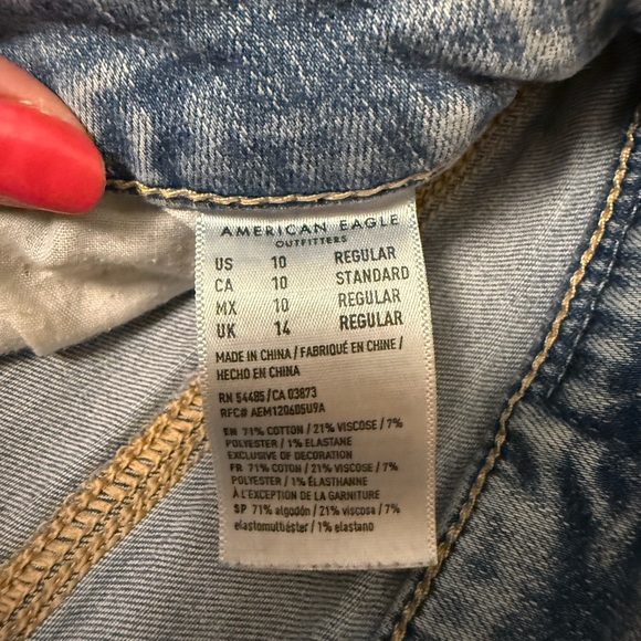 American Eagle Outfitters Light Blue Distressed Skinny Jeans - Picture 3 of 3